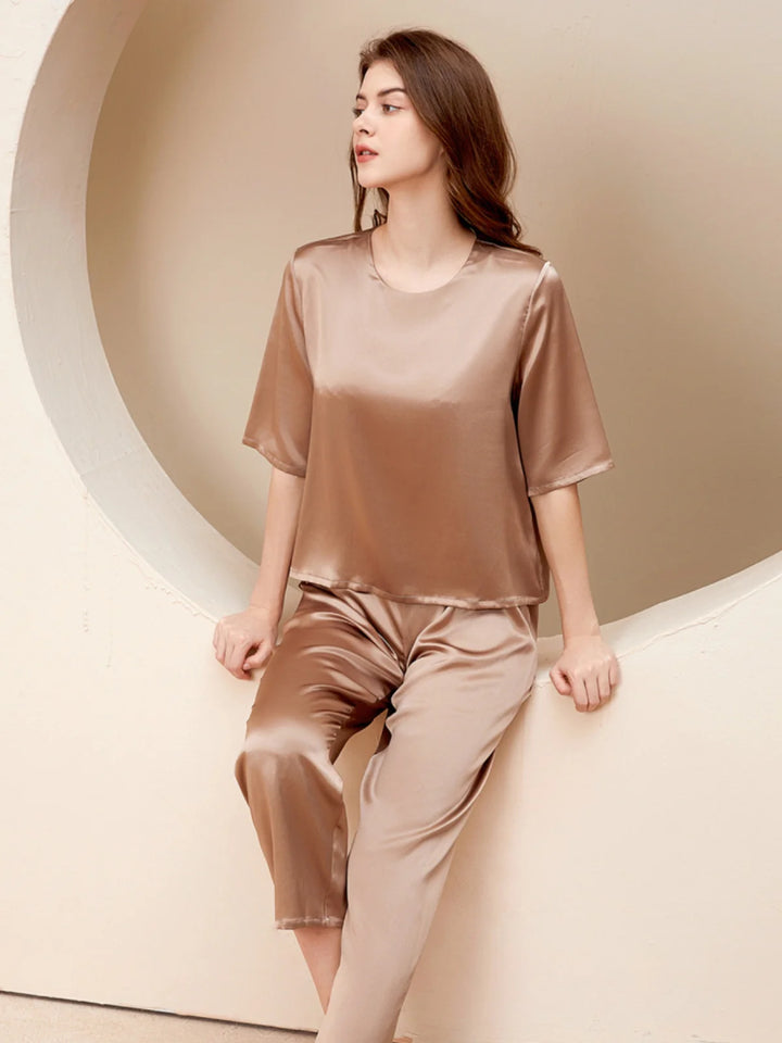 Noroki® - Pullover Pyjama Set aus Seide für Damen