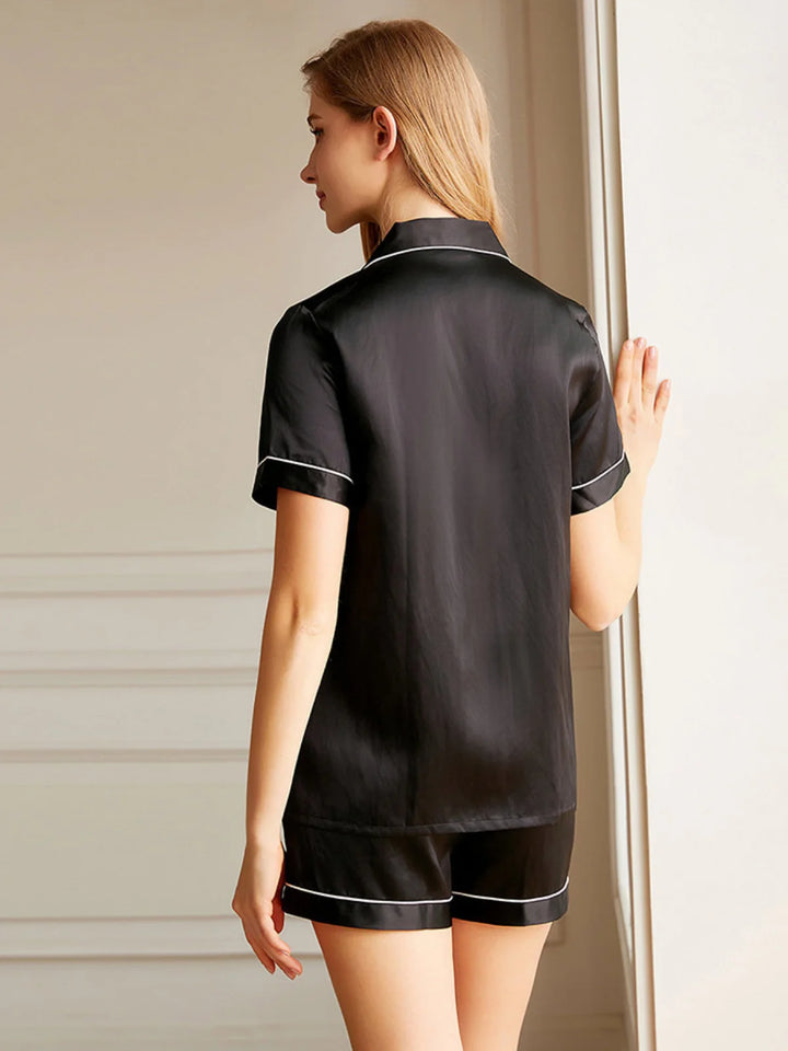 Noroki® - Kurzes Pyjama Set aus Seide für Damen
