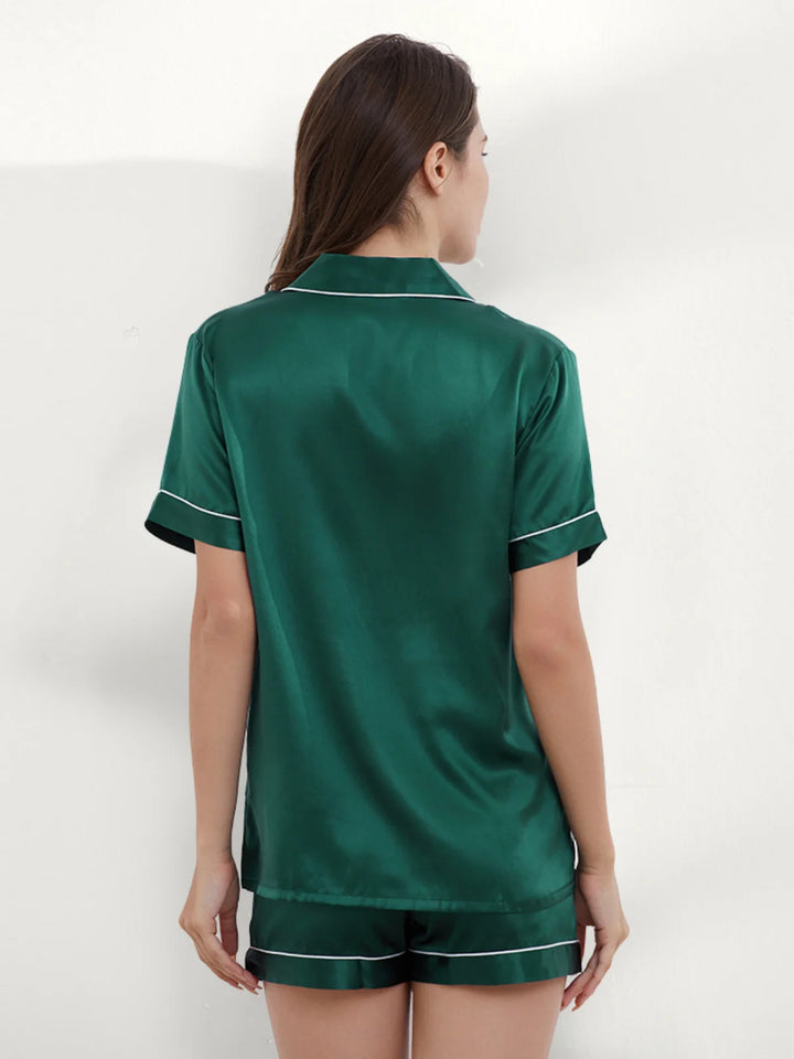 Noroki® - Kurzes Pyjama Set aus Seide für Damen