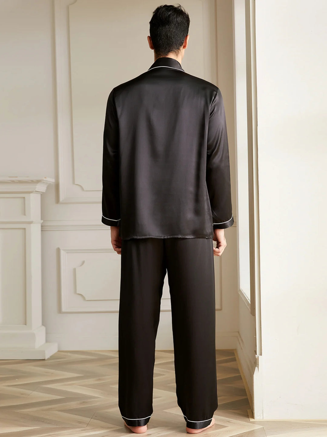 Noroki® - Langes Pyjama Set aus Seide für Herren