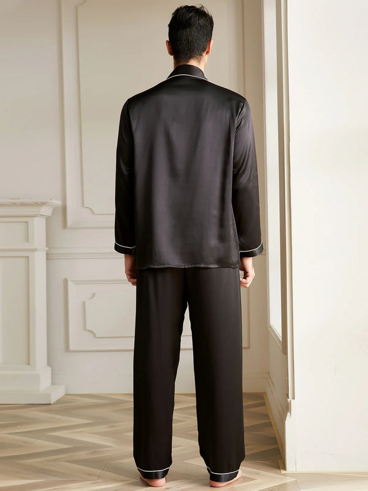 Noroki® - Langes Pyjama Set aus Seide für Herren