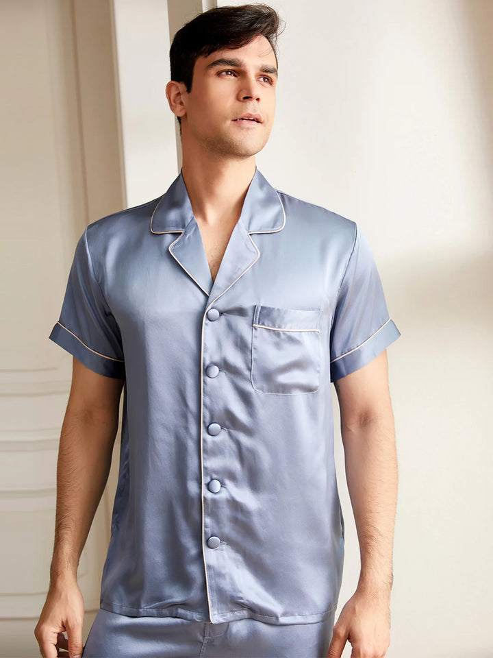 Noroki® - Kurzes Pyjama Set aus Seide für Herren