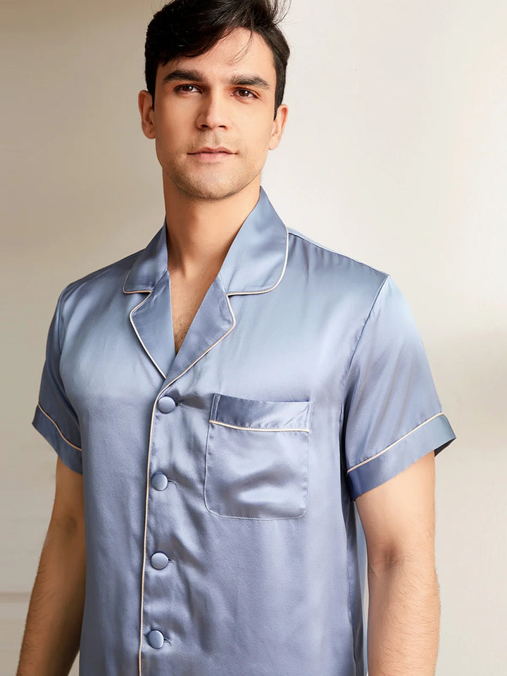 Noroki® - Kurzes Pyjama Set aus Seide für Herren