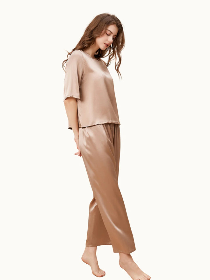 Noroki® - Pullover Pyjama Set aus Seide für Damen